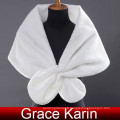 Grace Karin Ladies Faux Fur Elegant Winter White Bridal Wedding Shawls And Wedding Wraps CL2614